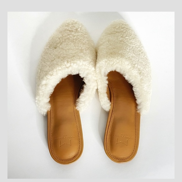 Marc Fisher Shoes - Marc Fisher Mules Sherpa Slip On Sabrina Shearling Shoes Ivory Size 8.5